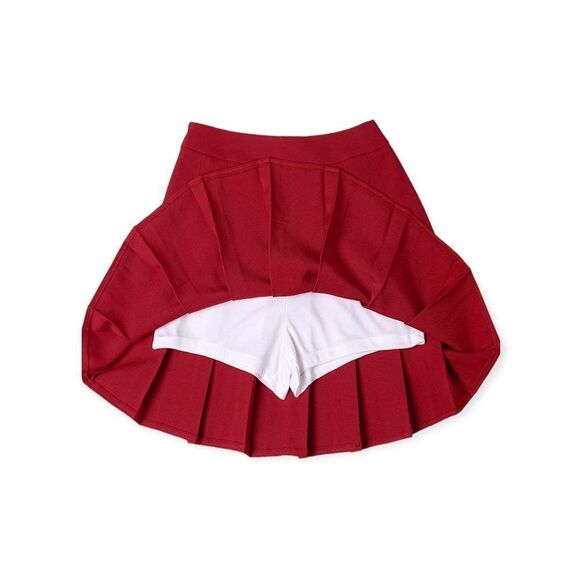 Red Pleated Mini Skirt - NEW - Picture 4 of 4